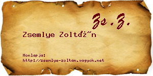 Zsemlye Zoltán névjegykártya