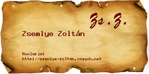 Zsemlye Zoltán névjegykártya